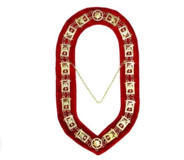 Collier Chaîne Officiers Luxe rouge - Shriners International Nos Colonnes- Boutique Maçonnique