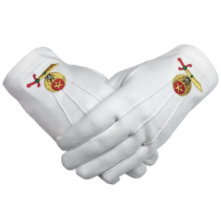 Gants blancs Shriners International Nos Colonnes - Boutique Maçonnique