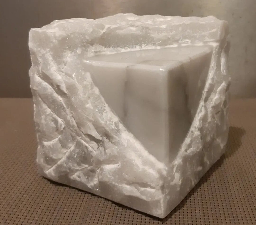 BONNES AFFAIRES - Sculpture « Cube » marbre de Carrare 8x8cm sculpture Nos Colonnes - Boutique Maçonnique