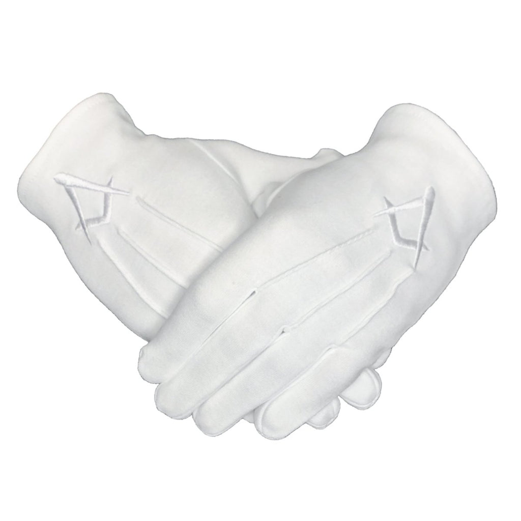 Gants Blancs Maçonniques Équerre Compas - Nos Colonnes