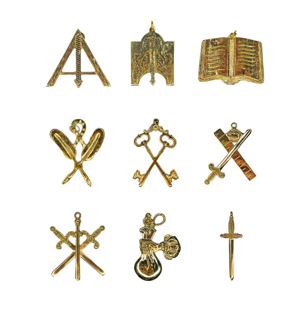 Pack 9 Bijoux Officiers - Rite Français - Moderne - Rétabli - Nos Colonnes