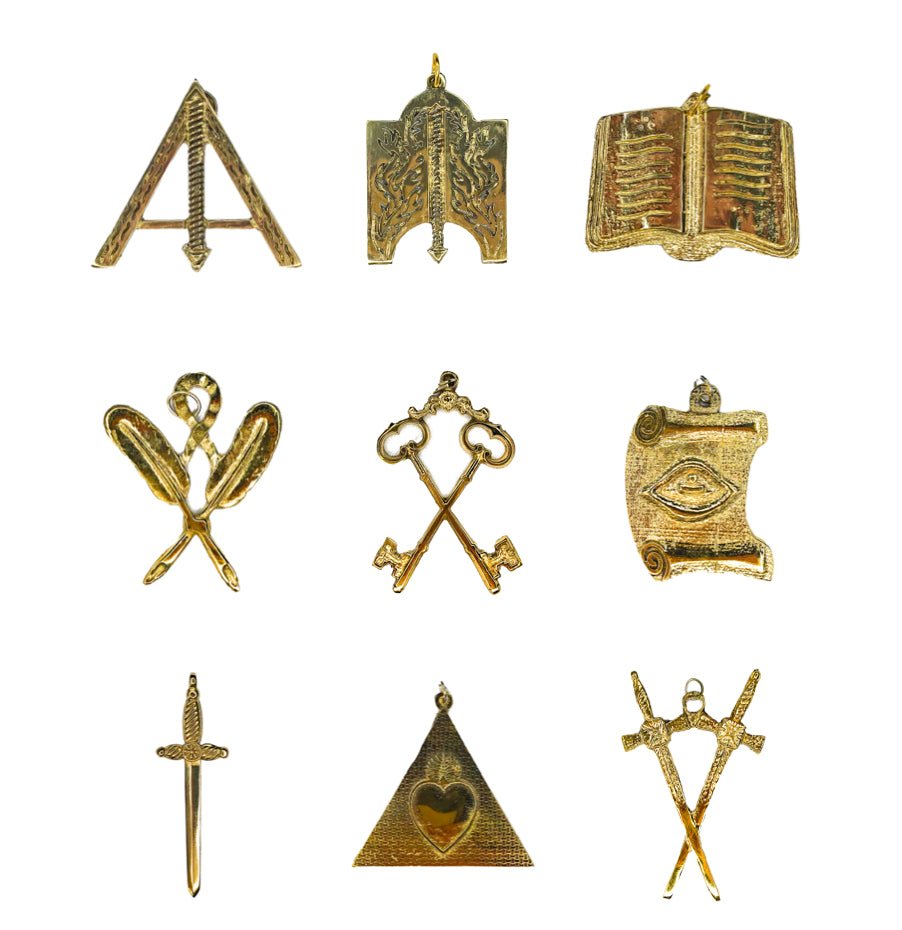 Pack 9 Bijoux Officiers. Version 1801 - Rite Français Traditionnel - Moderne - Rétabli - Nos Colonnes