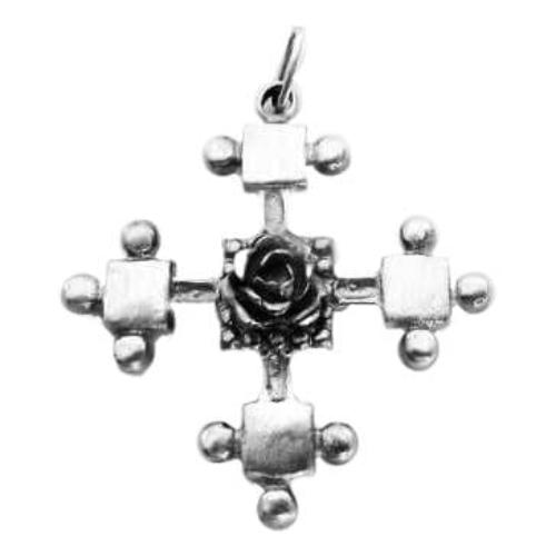 Pendentif Rose - Croix (argent 925/1000) - Nos Colonnes