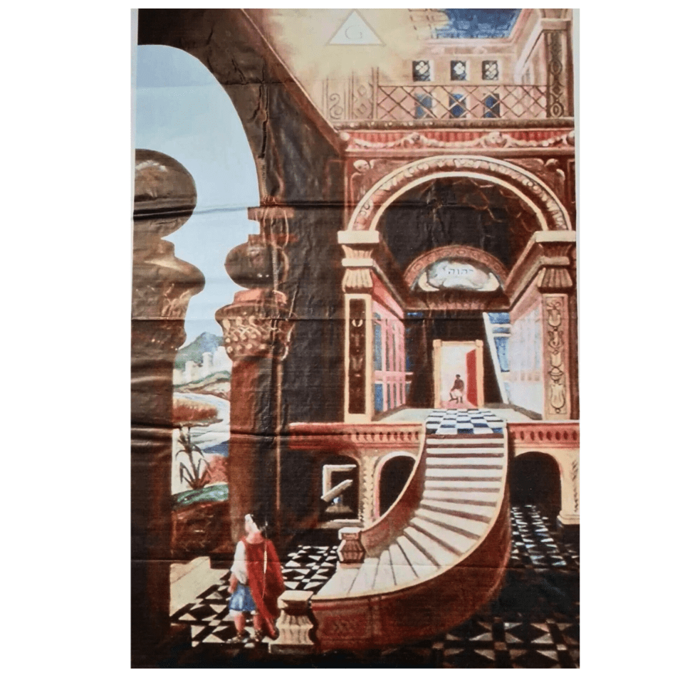 Tapis de Loge pour le 2e Degré aux Rites Emulation et d’York en vinyle (130x91 cm) – Accessoire rituel en promotion dans la catégorie Bonnes Affaires, disponible sur Nos Colonnes, boutique maçonnique en ligne.