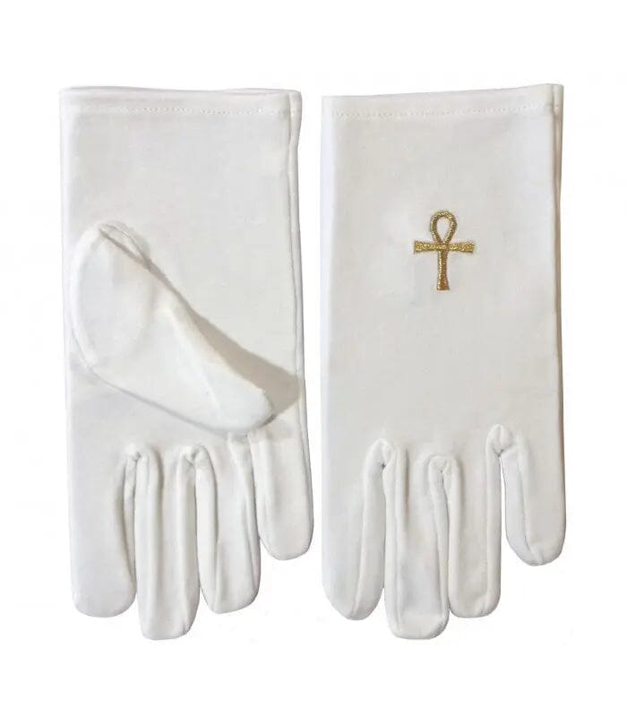 Gants Blancs Maçonniques - Croix Ankh - Nos Colonnes