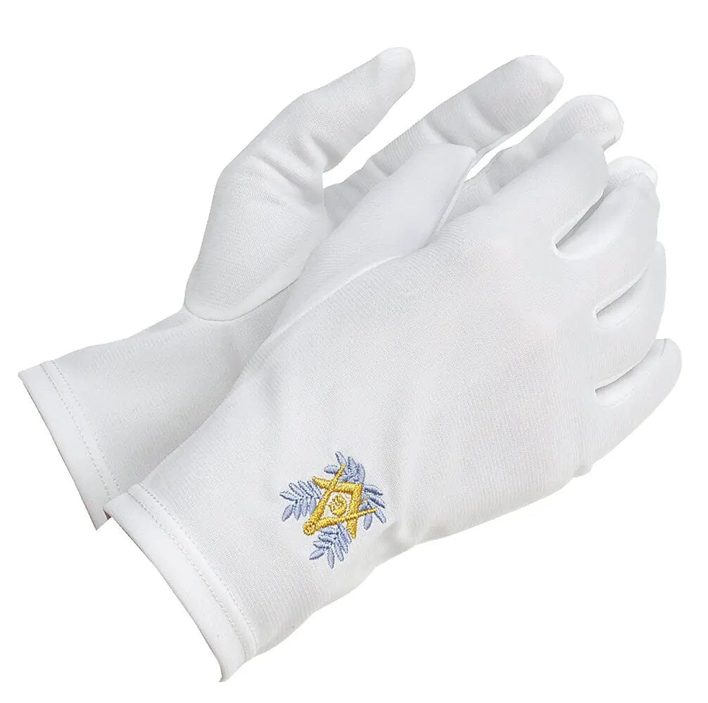 Gants Blancs Maçonniques Équerre Compas Acacia - Nos Colonnes