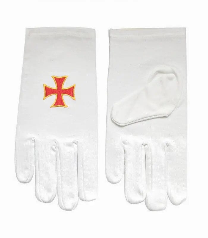 Gants Maçonniques avec la Croix Templière - Nos Colonnes