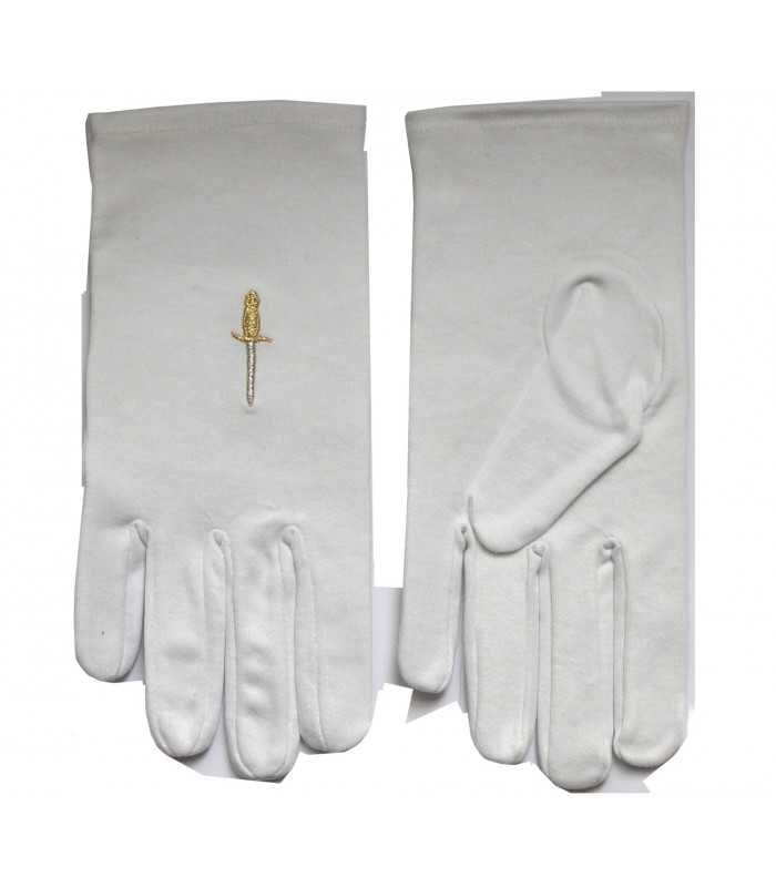 Gants Poignard Brodés Or et Argent pour l'Élu du Rite Français Traditionnel - Nos Colonnes