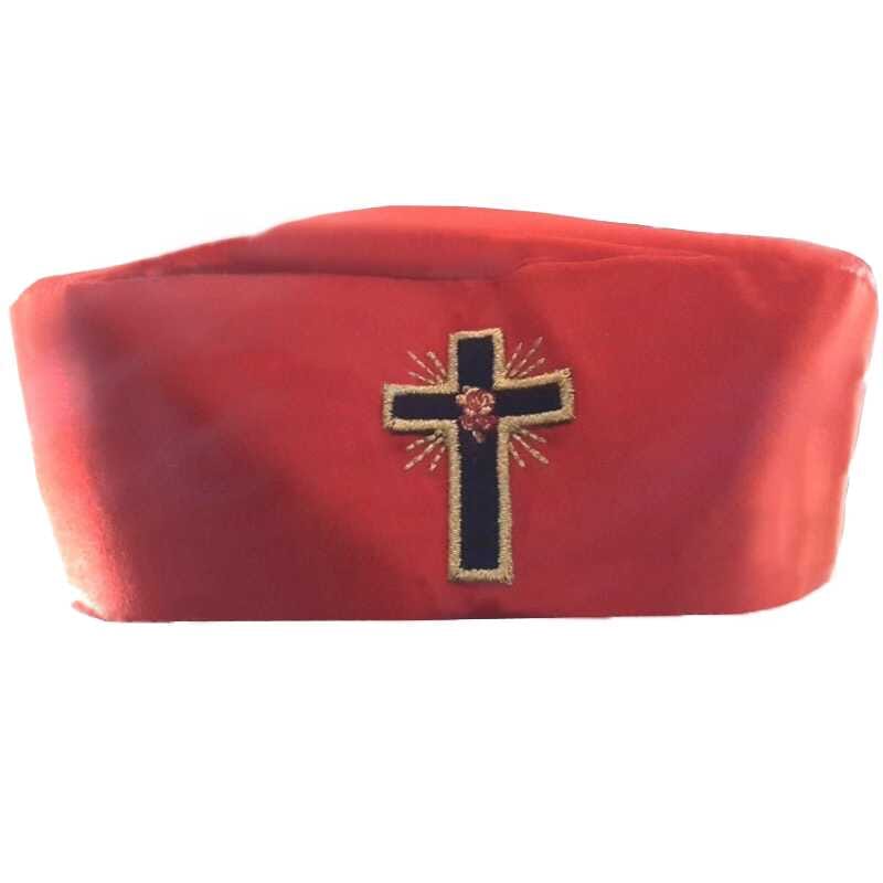 Toque Souple Rouge 18° Degré (Croix Latine) - Rite Écossais Ancien Accepté (REAA) - Nos Colonnes